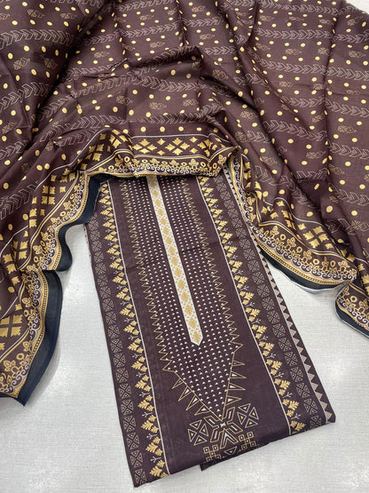 2Pc Lawn Kameez & Dupatta Unstitched Suit 2010
