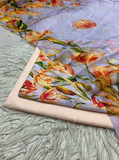90x88 3Pc Premium Lawn Suit Vol-0020