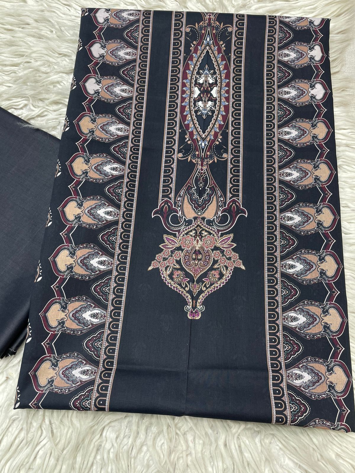 2Pc Bin Noor Fab Lawn Kameez & Dyed Trouser Suit Vol-50