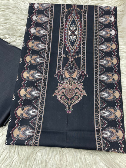 2Pc Bin Noor Fab Lawn Kameez & Dyed Trouser Suit Vol-50