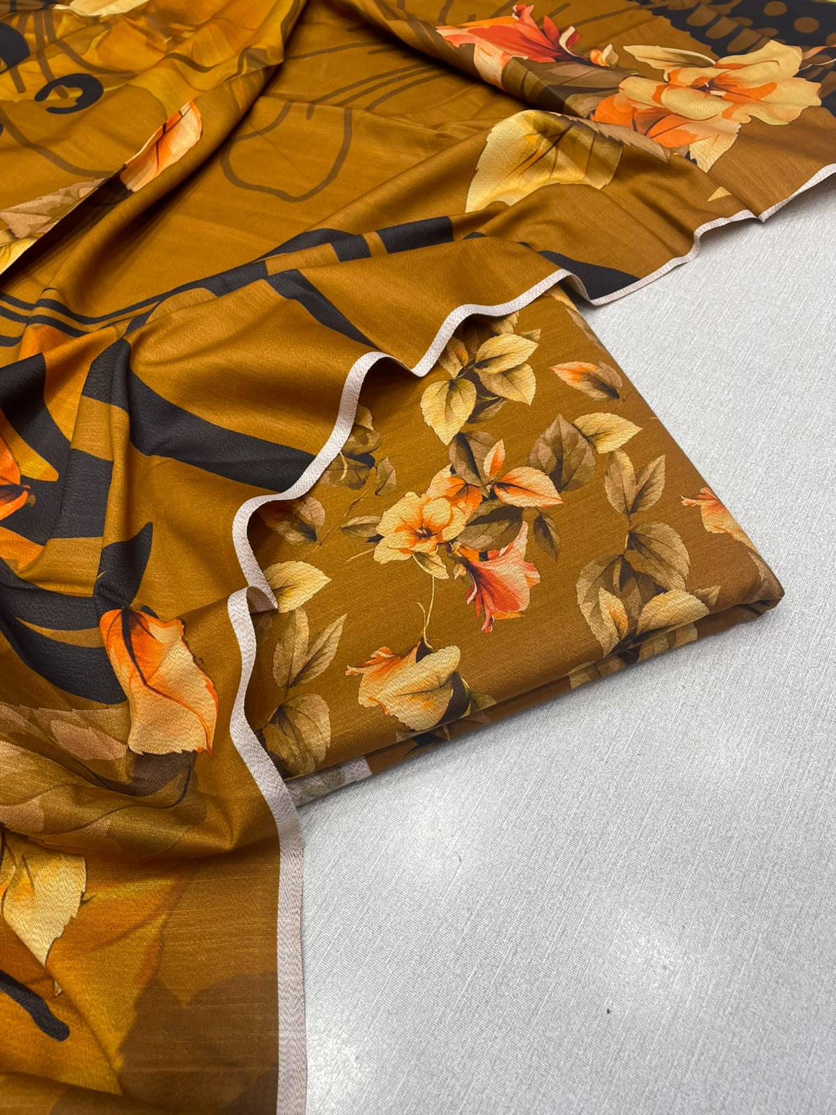 3Pc Slub Dhanak Unstitched Suit 0157