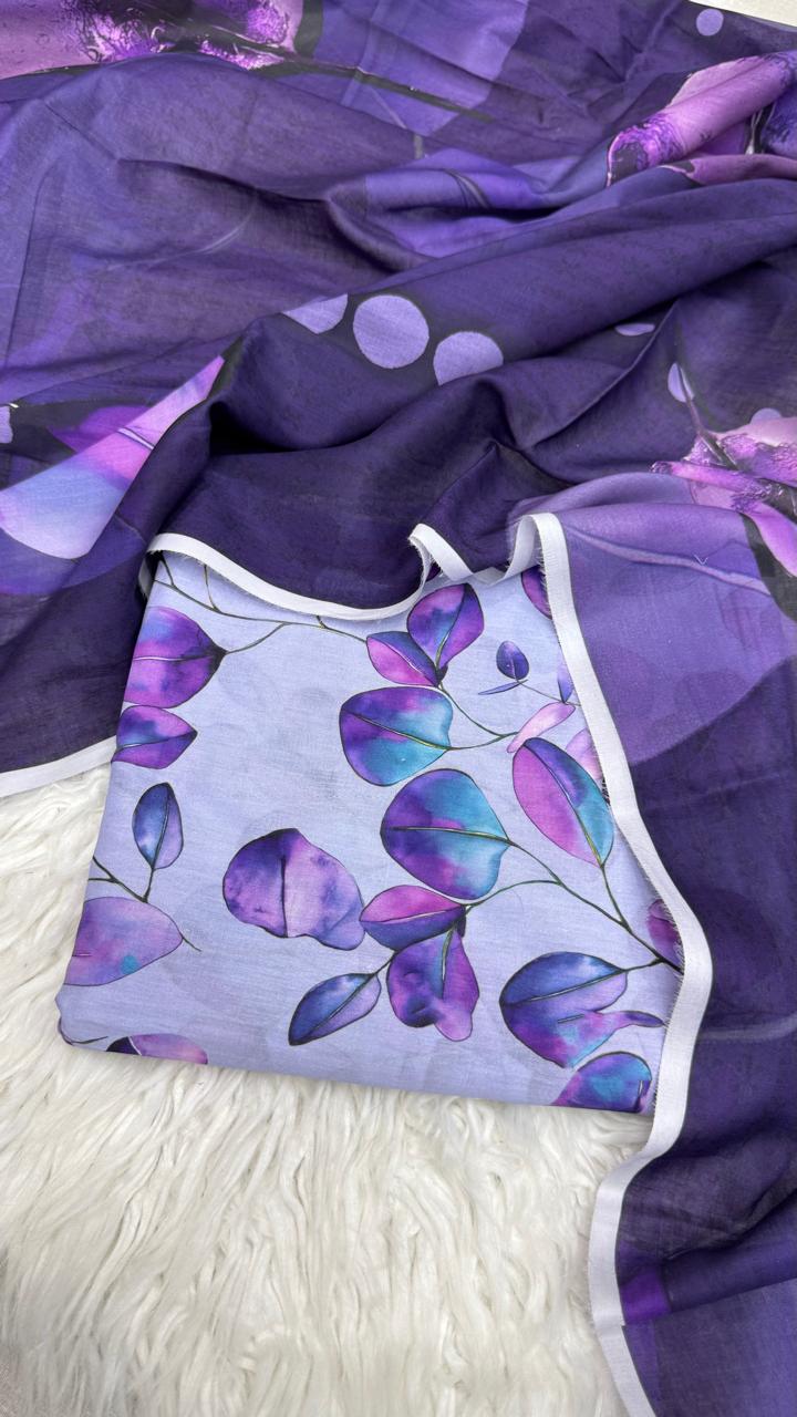 3Pc Civic Lawn Unstitched Suit - #42481