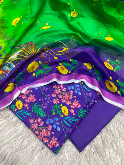 3Pc Lawn Digital Printed Unstitched Suit 15
