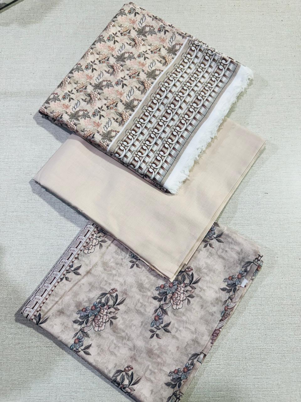 3Pc Lawn Bana Dora Vol-1205