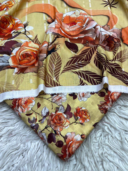 3Pc Slub Khaddar Unstitched Suit Vol-458