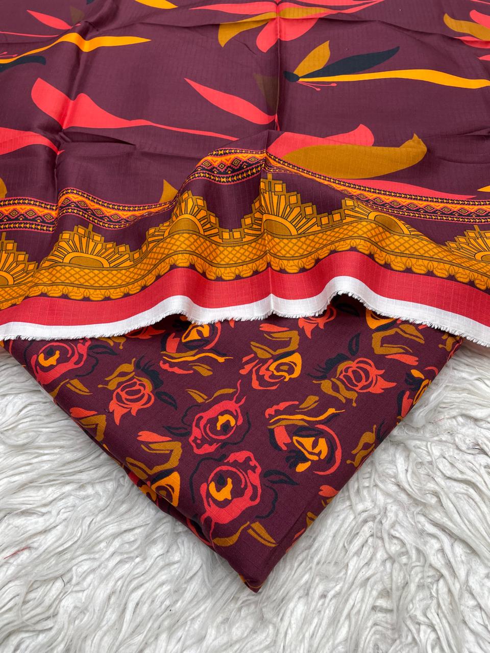 3Pc Bana Dora Linen Allover Suit - 03