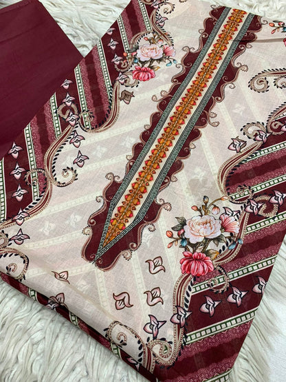 2Pc Printed Lawn Unstitched Suit 68