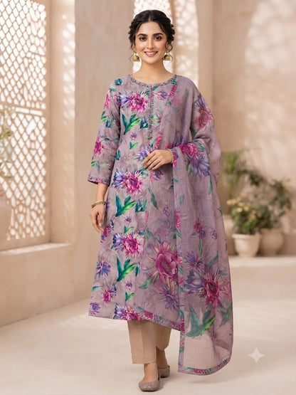 90x88 3Pc Premium Lawn Suit 0020