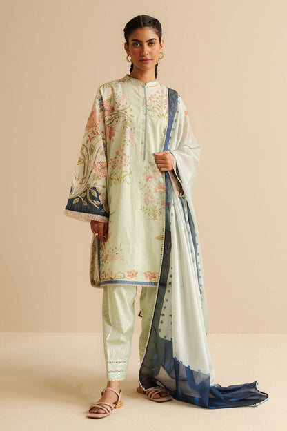 2Pc Lawn Kameez & Dupatta Unstitched Suit 39865