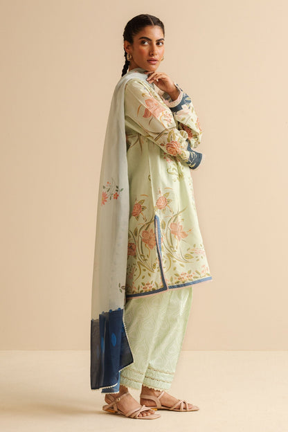 2Pc Lawn Kameez & Dupatta Unstitched Suit 39865