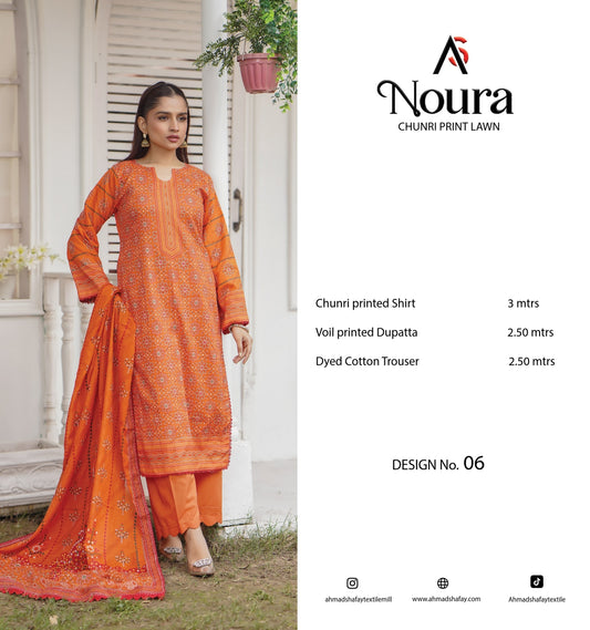 Chunri - Noura 3Pc Premium Lawn by Ahmad Shafay 0138