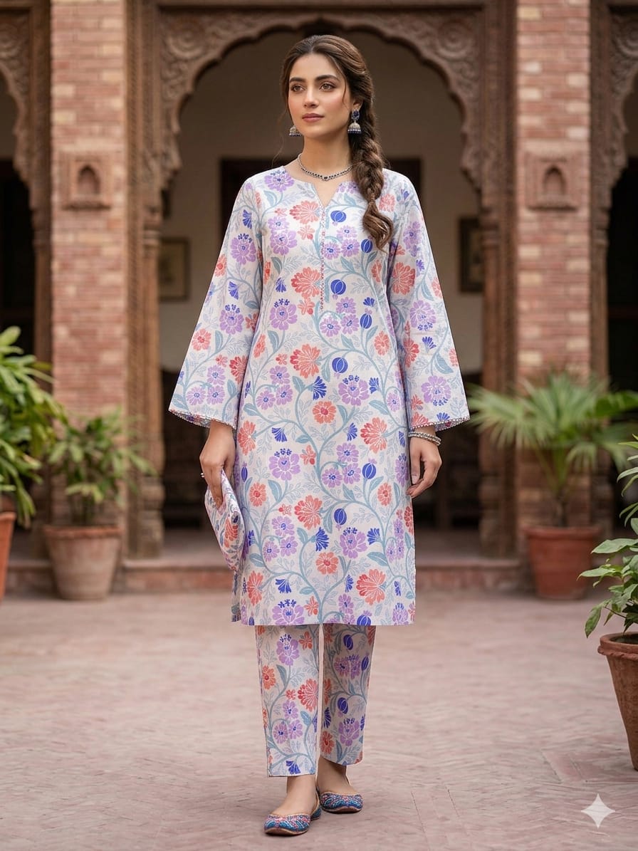 2Pc Stylo Lawn Allover Printed Suit Vol-0011