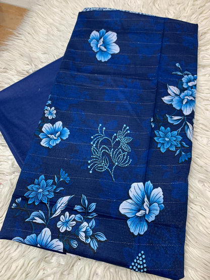 2Pc Printed Silvery Lawn Unstitched Suit 0180