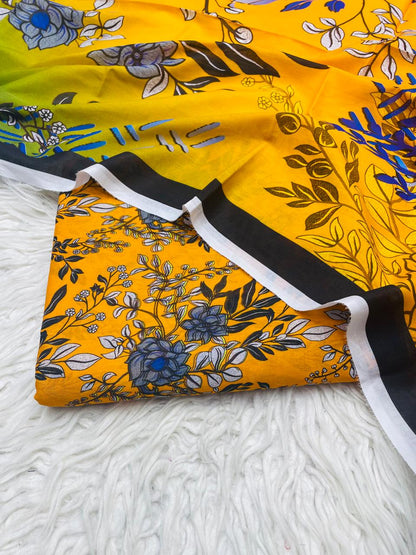 3Pc Civic Lawn Unstitched Suit -423