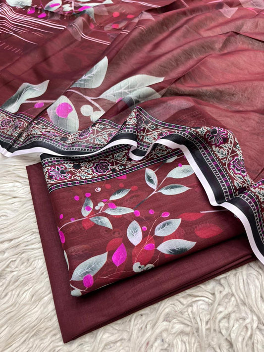 3Pc Lawn Tana Dora Printed Suit Vol-0177