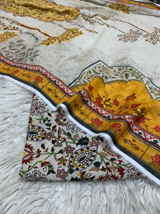 Sapphire 3Pc Bana Dora Lawn Unstitched Suit Vol-0127