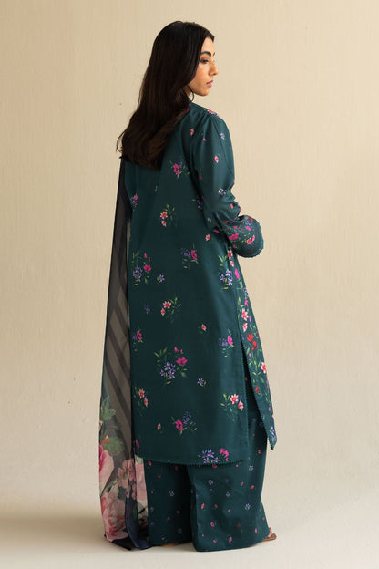 3Pc lawn unstitched - Enchantment  D-1432