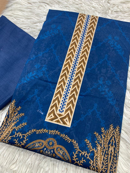 2Pc Bin Noor Fab Lawn Kameez & Dyed Trouser Suit Vol-39