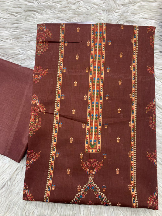 2Pc Bin Noor Fab Lawn Kameez & Dyed Trouser Suit Vol-39