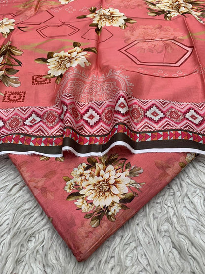 3Pc Lawn Allover Unstitched Suit Vol-0057