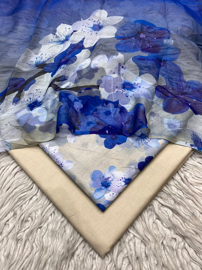 90x88 Lawn 3Pc Printed Suit Vol-0020