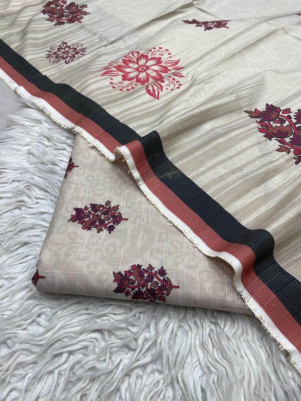 3Pc Chamki Khaddar Unstitched Suit Vol-0132