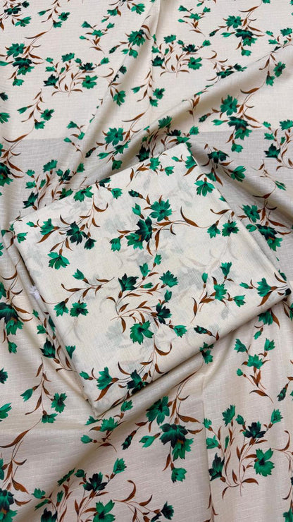 2Pc Lawn Unstitched Suit #8402