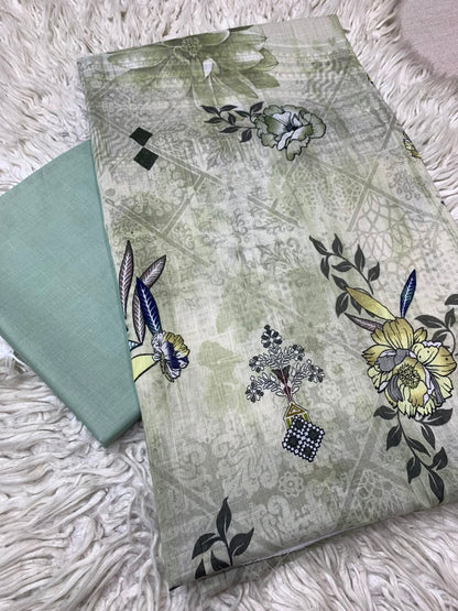 2Pc Printed Lawn Unstitched Suit 550