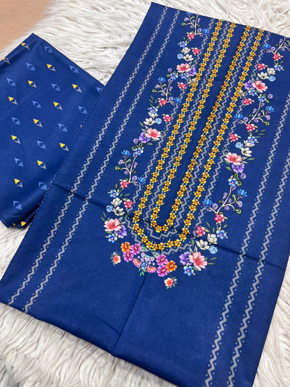 2Pc Supima Lawn Kameez & Trouser Printed Suit  Vol-02