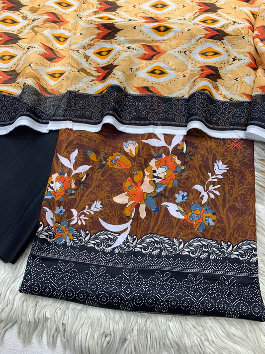 3Pc Sapphire Lawn Digital Printed Unstitched Suit Vol-0201