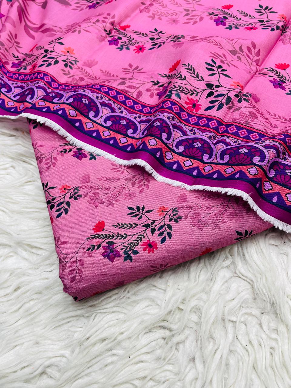 3PC Slub Khaddar Unstitched Suit Vol-0103