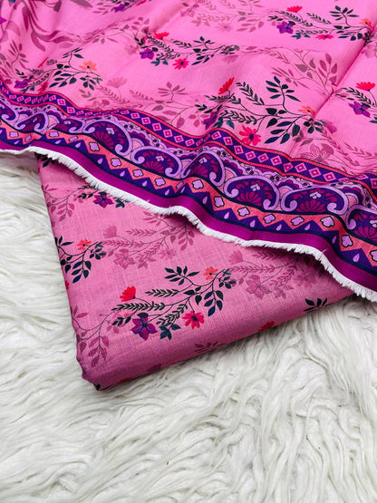 3PC Slub Khaddar Unstitched Suit Vol-0103