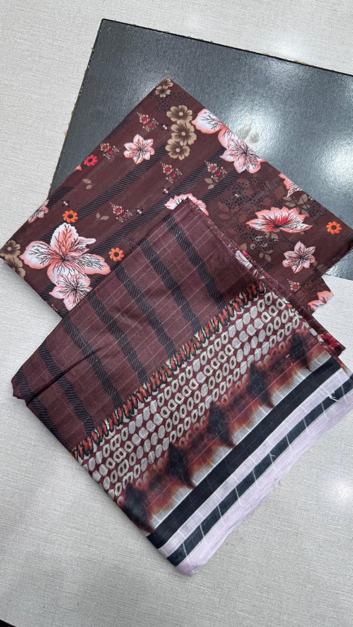 3Pc Lawn English Bana Doria #35596