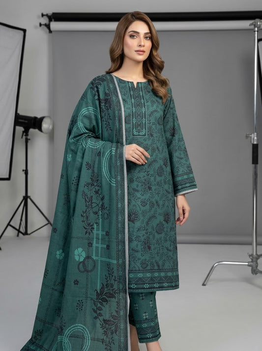 3Pc Sapphire Dhanak Unstitched Suit 0157
