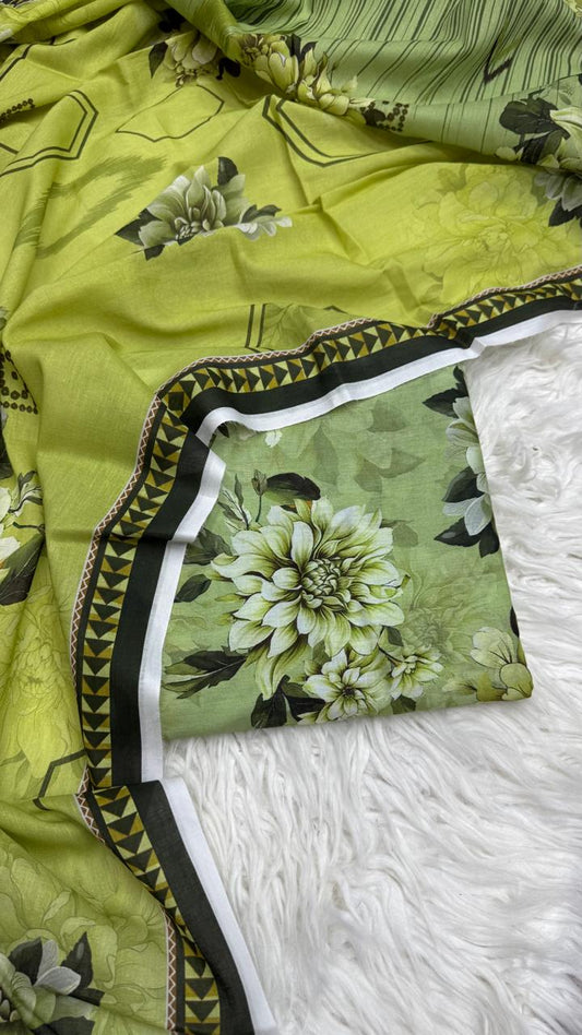 3Pc Lawn Unstitched Suit - #41512