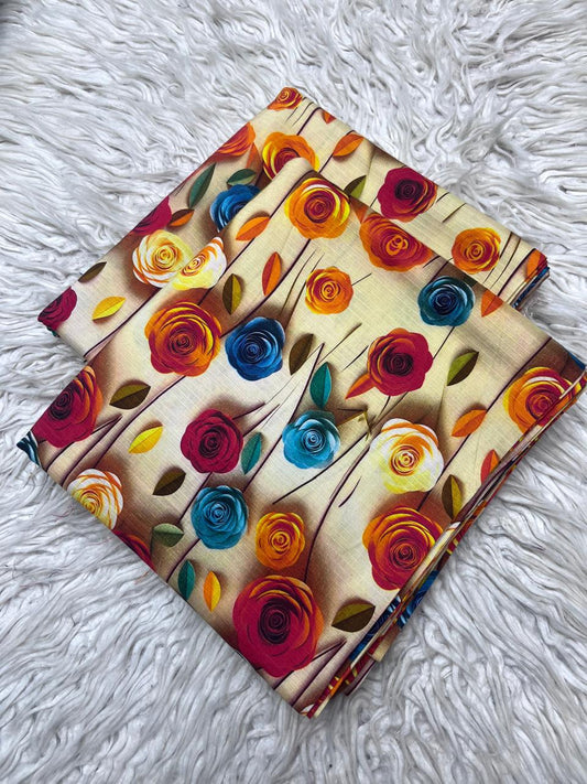 2Pc Bana Dora Linen Allover Suit Vol-6181