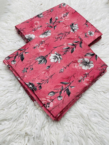 2PC Linen Allover Unstitched Suit Vol-0099