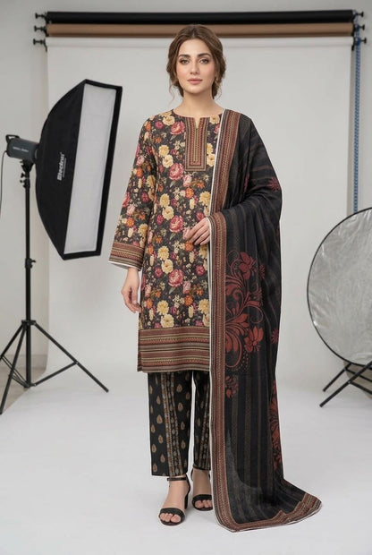 3Pc Sapphire Dhanak Unstitched Suit 0157