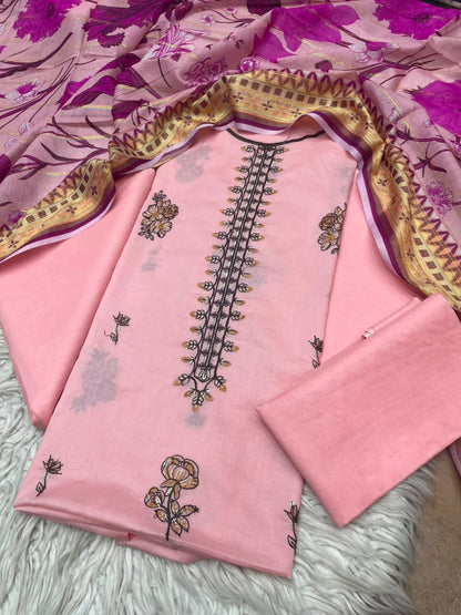 3Piece Embroidered Ricamo Dress