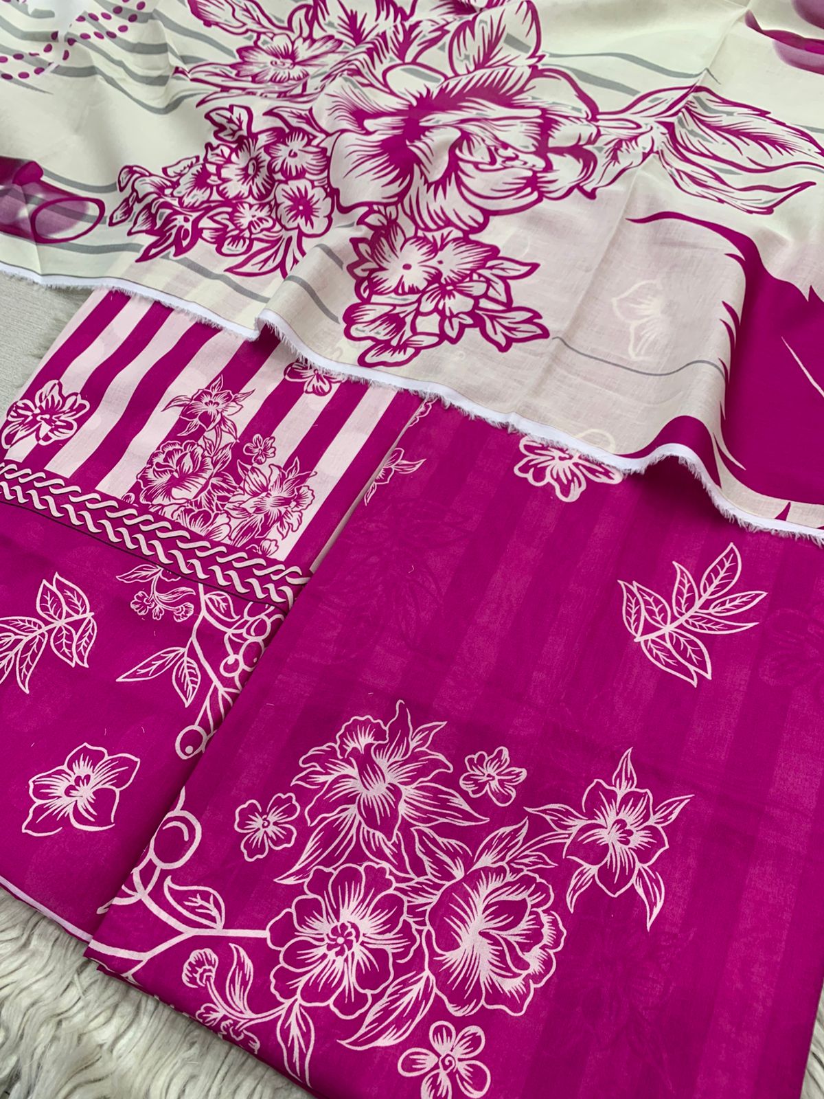 2Pc Supima Lawn Kameez & Duppata Printed Suit  Vol-3213