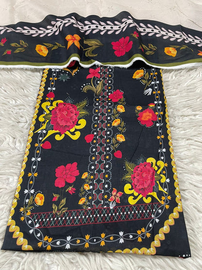 2Pc Bin Saeed Lawn Kameez & Dupatta Suit 3230