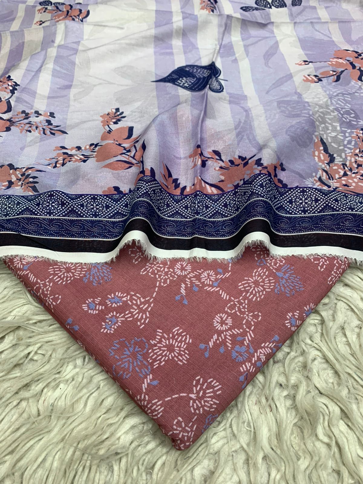 Sapphire 3Pc Bana Dora Lawn Unstitched Suit Vol-0127