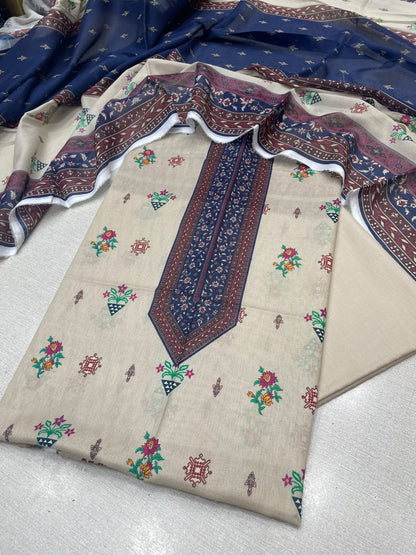 3Pc Lawn Digital Printed Unstitched Suit 48260