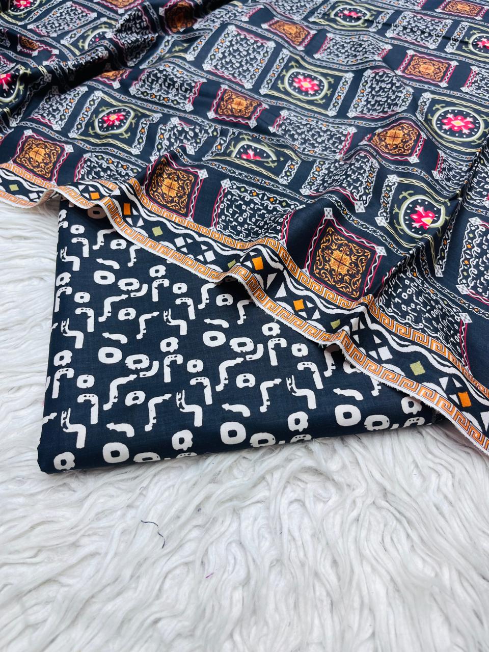 3Pc Crystal Linen Allover Suit Vol-0121