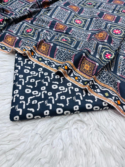 3Pc Crystal Linen Allover Suit Vol-0121