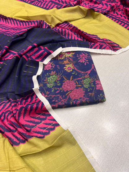 3Pc Bana Dora Lawn Unstitched Suit 14