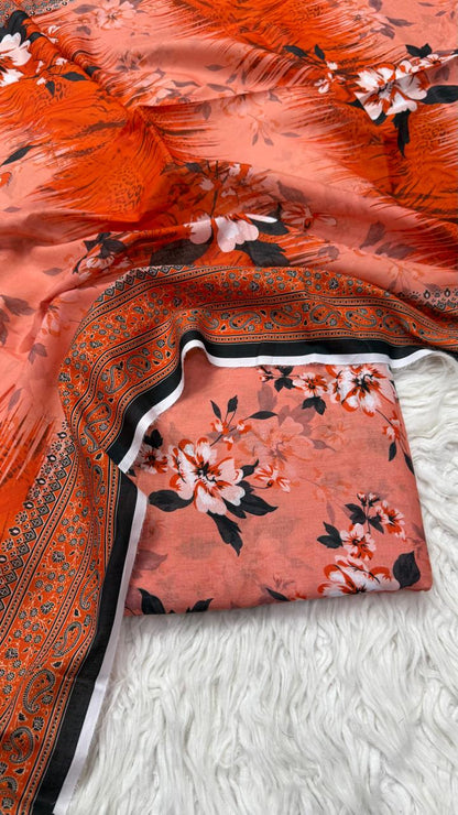 3Pc Lawn Unstitched Suit - #42097