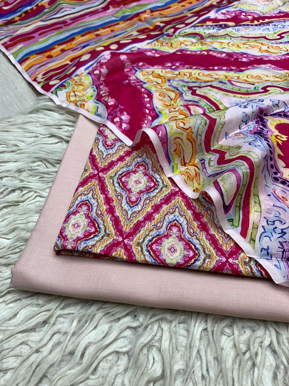 90x88 3Pc Premium Lawn Suit Vol-005