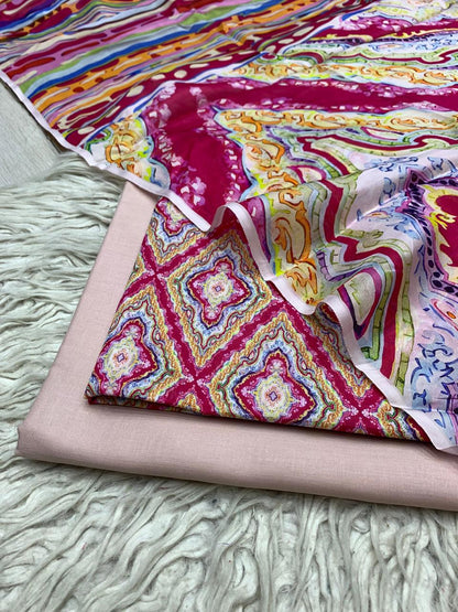 90x88 3Pc Premium Lawn Suit Vol-005