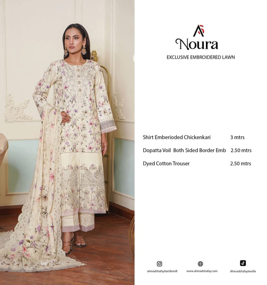 NOURA  EXCLUSIVE EMBROIDERED LAWN  0106